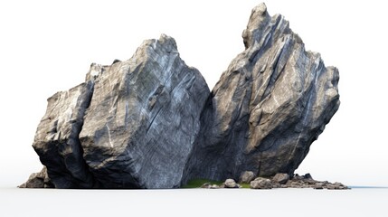 Isolated rock on white background