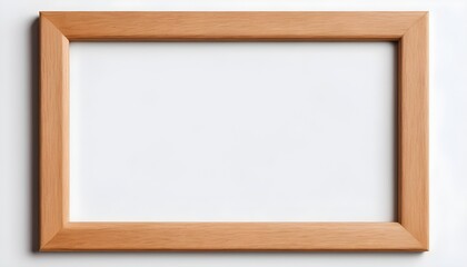 Minimal wood frame isolated on white 