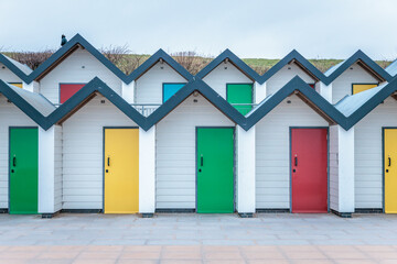 Fototapeta na wymiar beautiful small hub next to the beach, Swanage, coastal town on Dorset England