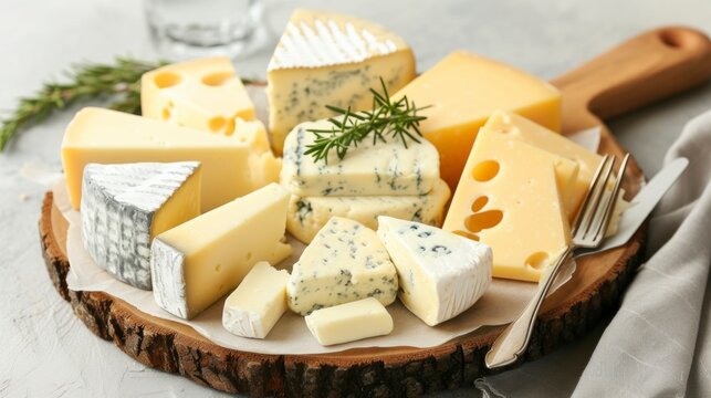 delicious cheese board of all varieties