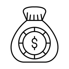 Money Bag Line Icon