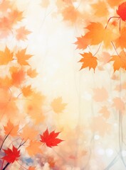 Naklejka na ściany i meble autumn maple leaves on bright textured background with copy space