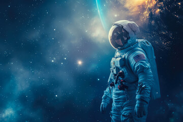 Space Odyssey: Astronaut on a Colorful Journey