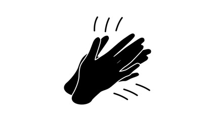 applause emblem, black isolated silhouette