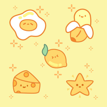 yellow them of food pals illustration