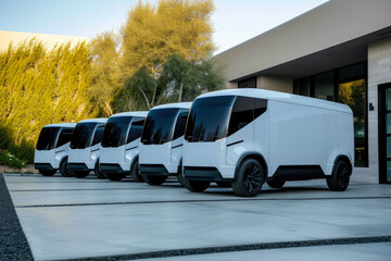 Next-Gen Electric Van and Truck Collection in Striking White