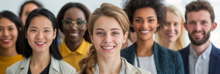 group of young business people with different ethnicity work together as a team