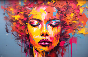 Graffiti art of a woman