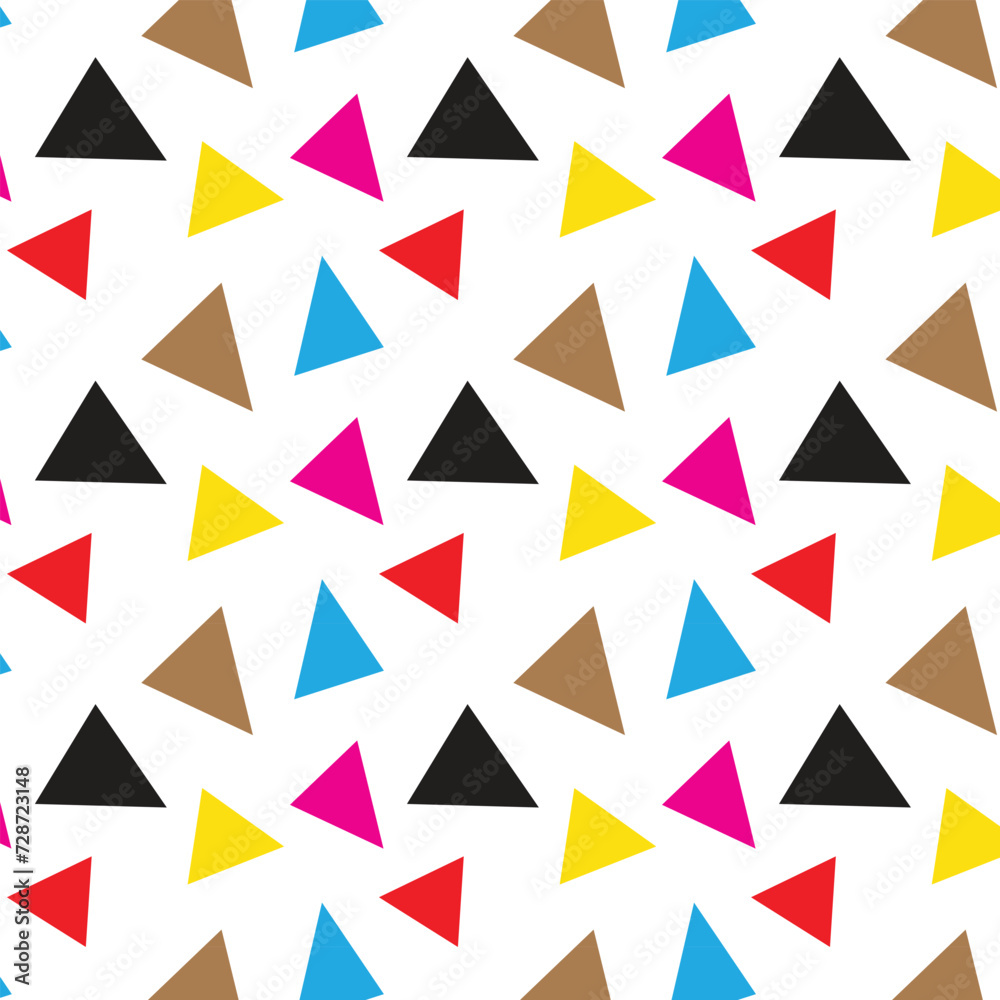 Poster abstract seamless repeatable colored triangle shape pattern.