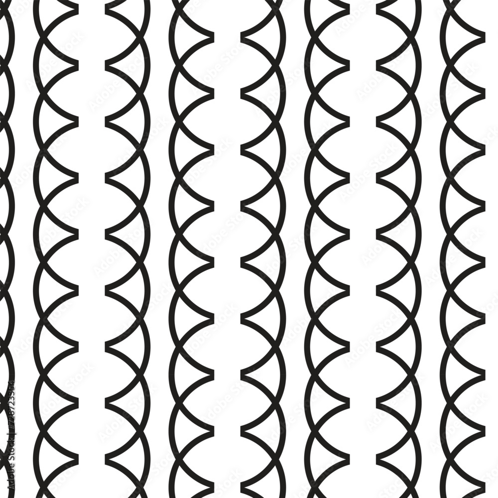 Poster abstract seamless repeatable black circle vertical pattern art.