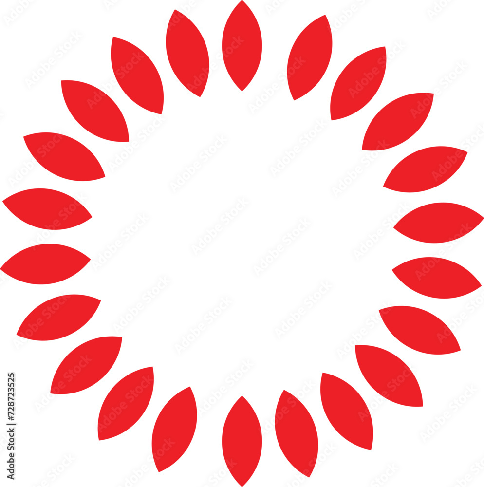Poster abstract seamless repeatable red circle leaf pattern.