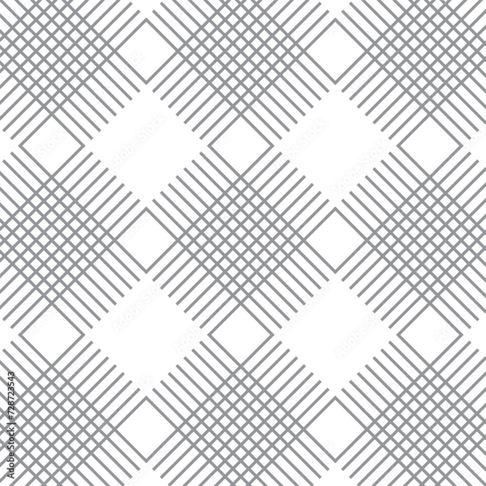 Poster abstract seamless repeatable grey diagonal cross line pattern.