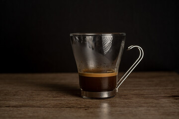 Espresso in glass cup