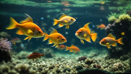 Fototapeta na wymiar goldfish in sea