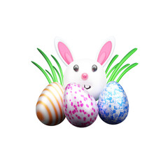 Bunny 3d icon illustration or Easter Bunny 3d illustration