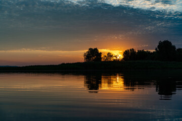 The Great Russian Volga River and its banks.