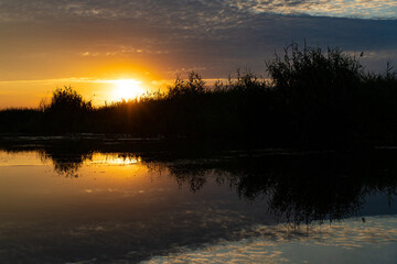 The Great Russian Volga River and its banks.