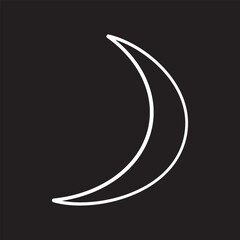 Moon line icon. Sickle lunar phase of crescent Moon. Vector Illustration
