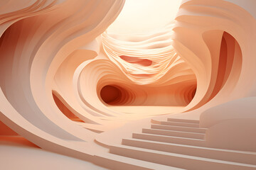 Surreal 3d render scene abstract background wallpaper