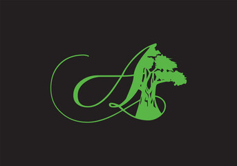Letter A Tree Logo | Tree logos, Lettering, Typographic logo, tree and A logo, leaf and alphabet logo.