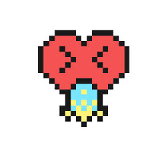 Fototapeta premium Vomiting face emoji illustration. Pixel style emoji represents disgust