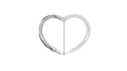 white line heart shape valentines day festival. on the blank background