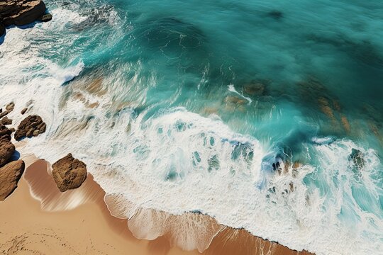 minimalistic design Aerial view of the beach in Brazil