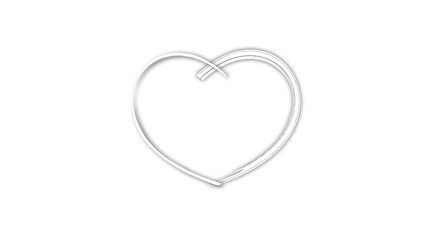 white line heart shape valentines day festival. on the blank background