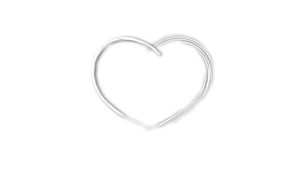 white line heart shape valentines day festival. on the blank background