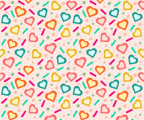 Heart seamless pattern multicolor