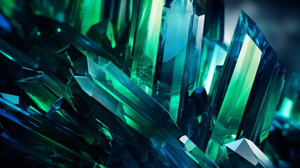 Abstract blue and green crystal