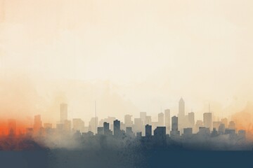 A minimalist wallpaper with an abstract representation of a city skyline, combining simplicity with an urban aesthetic