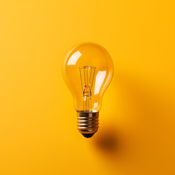 Transparency in Light: Yellow Wall with Clear Bulb