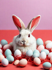 easter bunny with eggs