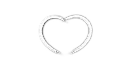 white line heart shape valentines day festival. on the blank background