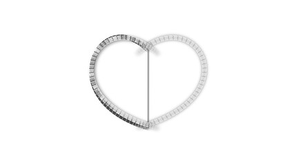 white line heart shape valentines day festival. on the blank background