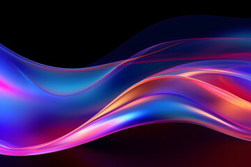  Abstract Curve Wave with Iridescent Fluidity