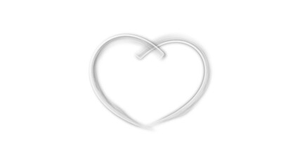 white line heart shape valentines day festival. on the blank background