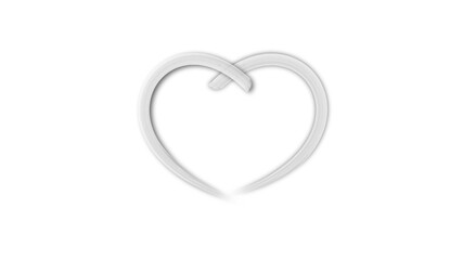 white line heart shape valentines day festival. on the blank background