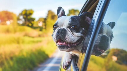 a dog is sitting in the passenger seat of a car