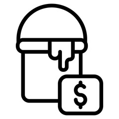 bucket line icon