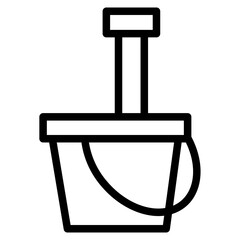 bucket line icon