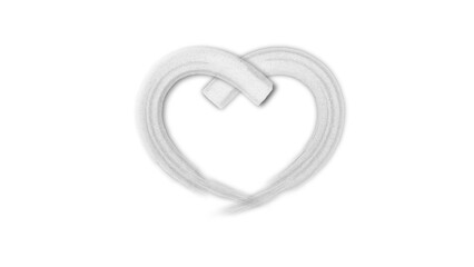 white line heart shape valentines day festival. on the blank background