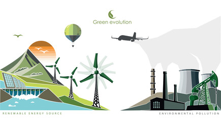 renewable energy concept of the green evolution