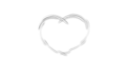 white line heart shape valentines day festival. on the blank background