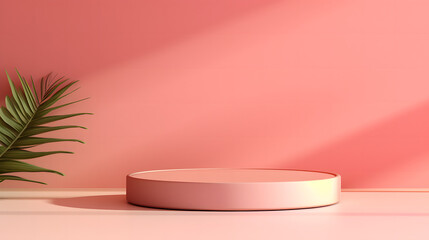A Pink Wall With a Plant in the Corner, product presentations
