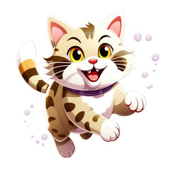 Fototapeta na wymiar illustration of smile cat with cute cartoon Illustration Design for T-shirt, tee, logo, eps, vector, poster, banner, Sticker, background