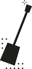 Garden shovel vector icon. Isolated black silhouette on white background.
