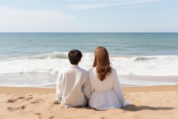 The perfect holiday on the beach. Couple holding hands. Family vacation concept