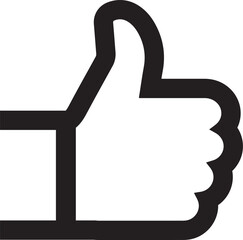 Like icon. Hand like. Thumb up. Outline love symbol. Social media sign. Seal of approval. OK sign. Like symbol. Premium quality.